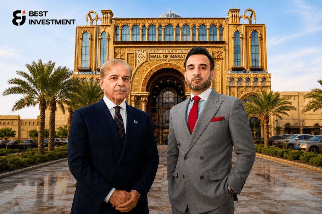 PM Shehbaz Sharif and IMARAT Group Chairman Shafiq Akbar in front of Mall of Imarat - Best Investment