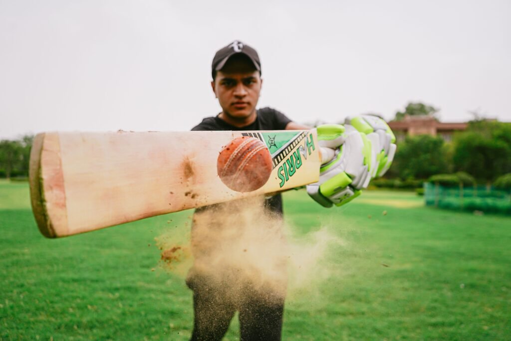 PCB central contracts 2026 context shown through a cricketer striking the ball during a match