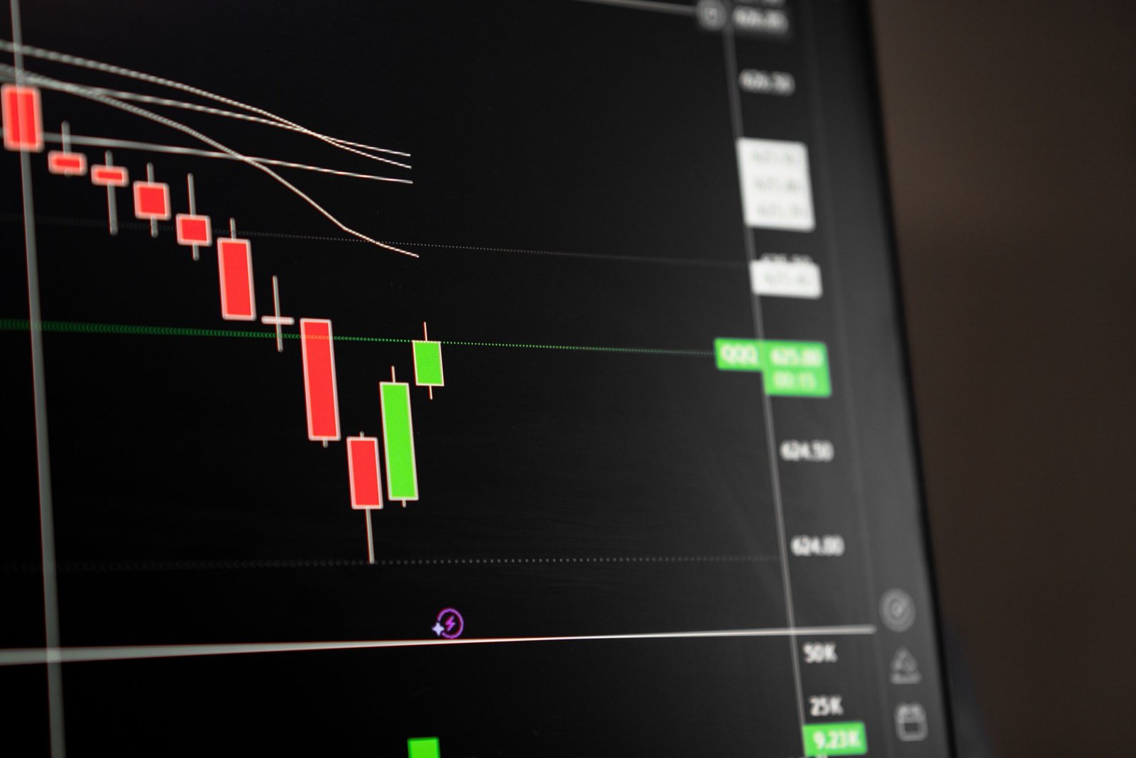 KSE-100 index falls today shown on a bearish stock market candlestick chart