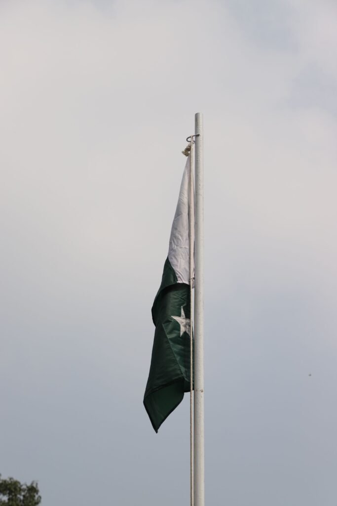 Pakistan national flag on a flagpole, symbolizing growing Pakistan Russia trade ties