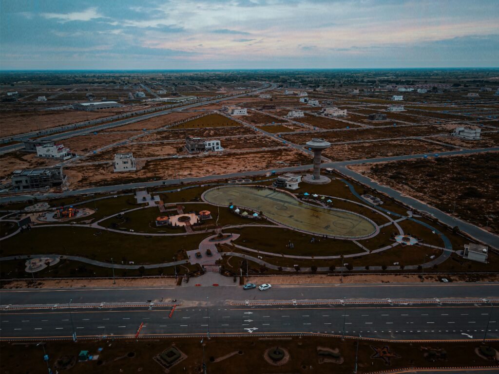 Punjab housing society file system reform — aerial view of a new plotted housing development in Punjab, Pakistan